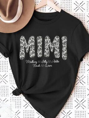 Mimi Personalized Shirt, Floral Mimi T-shirt, Mothers Day Shirt Gift